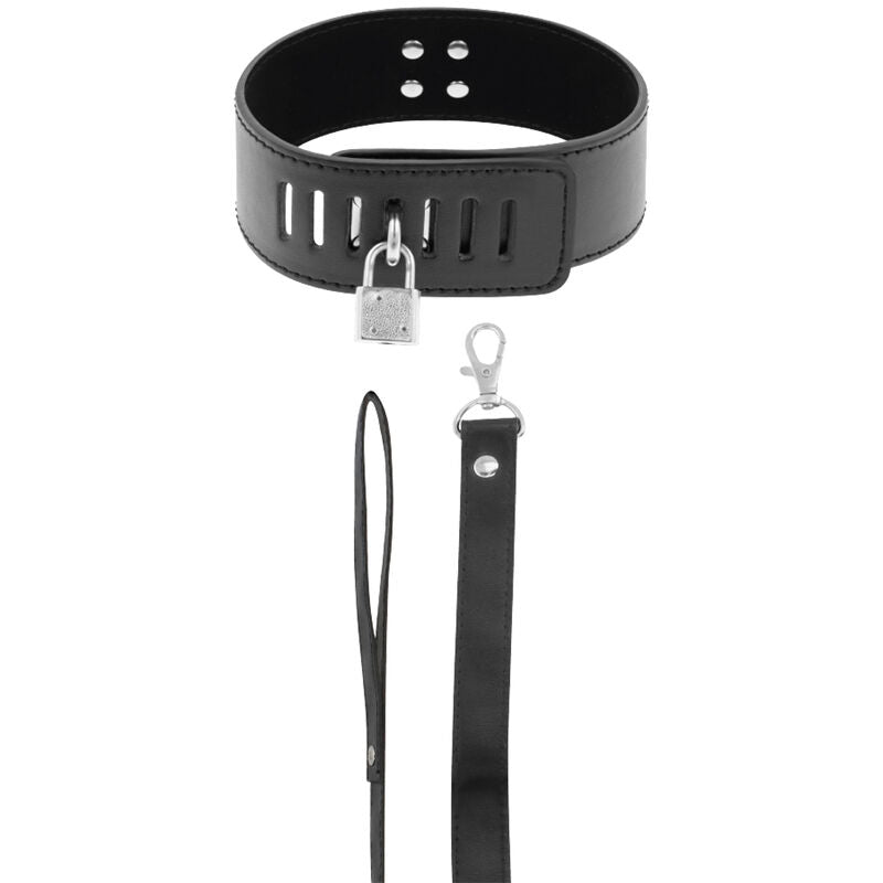 DARKNESS - BDSM COLLAR WITH BLACK LOCK - Amore24
