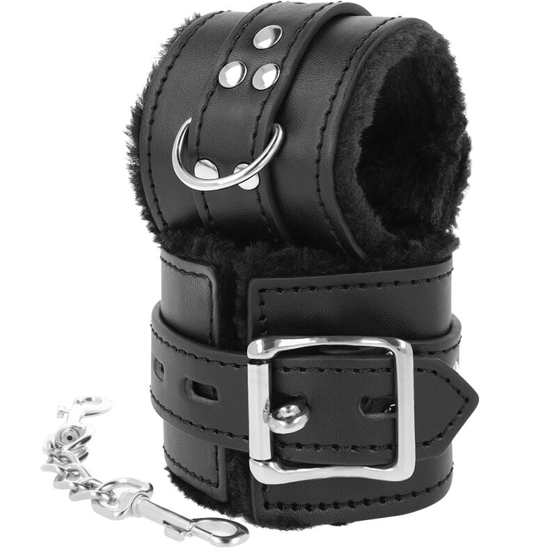 DARKNESS - BLACK LINED BDSM HANDCUFFS - Amore24