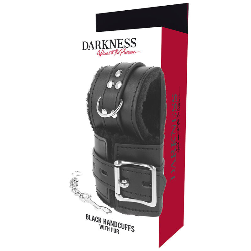 DARKNESS - BLACK LINED BDSM HANDCUFFS - Amore24