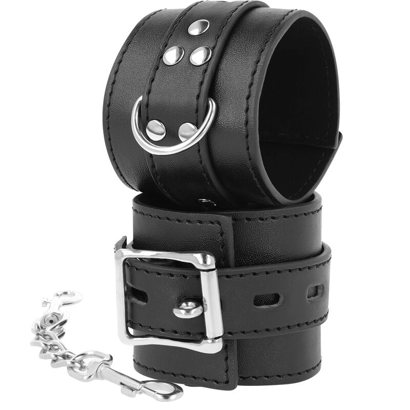 DARKNESS - BLACK LEATHER HANDCUFFS - Amore24
