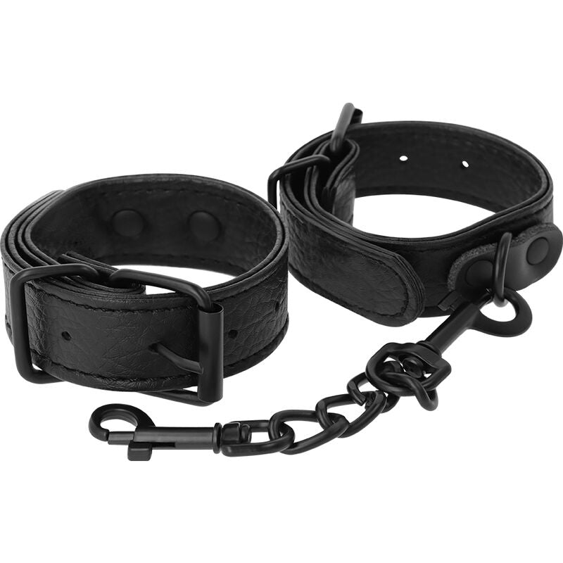 DARKNESS - WIDE THIN TEXTURED HANDCUFFS - Amore24