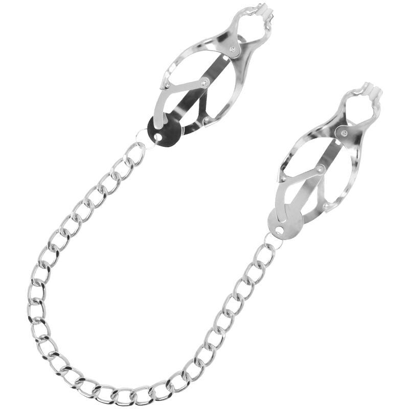 DARKNESS - METAL NIPPLE CLAMP WITH CHAIN - Amore24