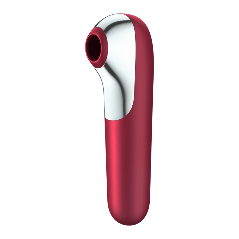 SATISFYER - DUAL LOVE VIBRATOR AND SUCTIONER WITH PULSED AIR RED - Amore24