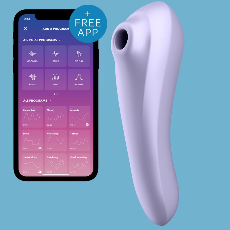 SATISFYER - DUAL PLEASURE AIR PULSE VIBRATOR MAUVE - Amore24