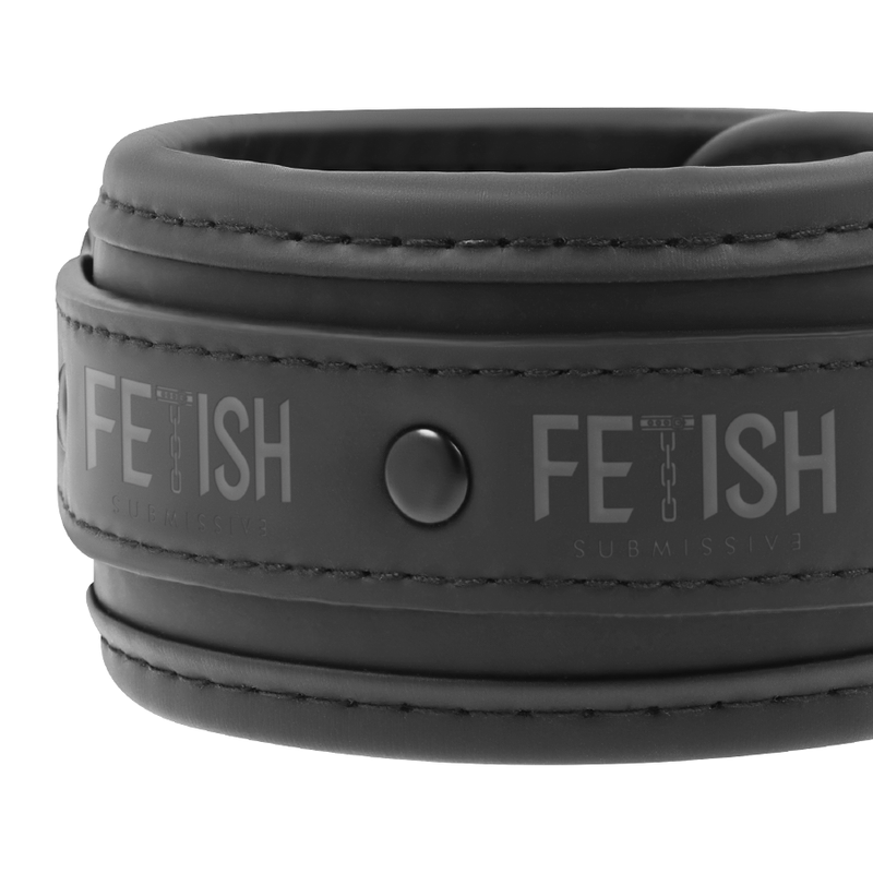 FETISH SUBMISSIVE - VEGAN LEATHER HANDCUFFS WITH NOPRENE LINING - Amore24