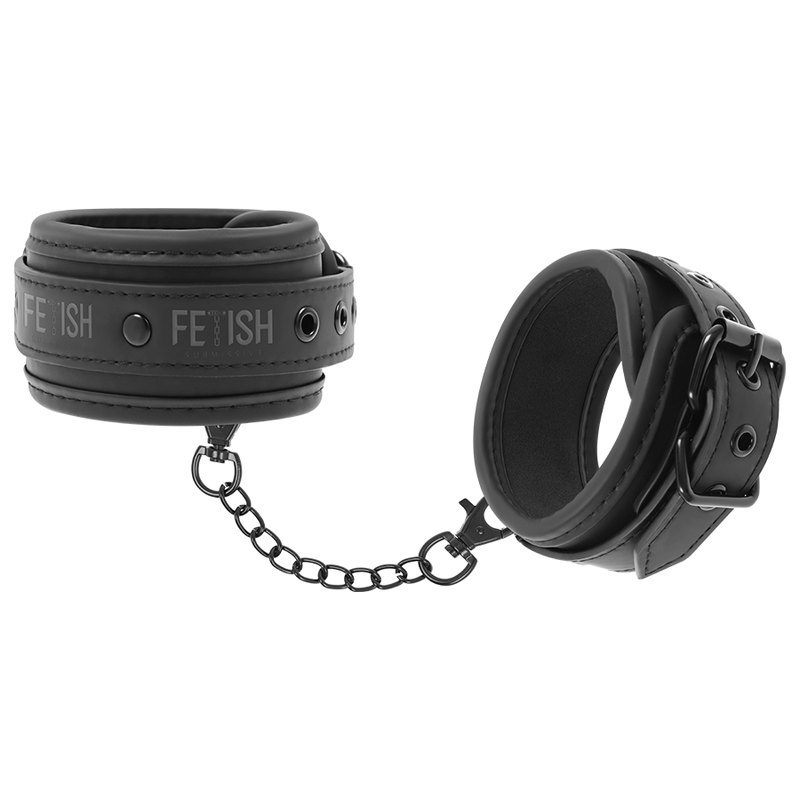 FETISH SUBMISSIVE - VEGAN LEATHER ANKLE CUFFS WITH NOPRENE LINING - Amore24