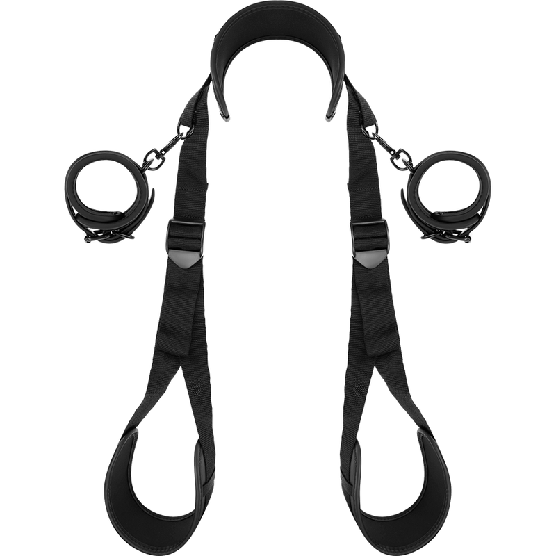 FETISH SUBMISSIVE - OPEN LEGS POSITION WITH NOPRENE LINING HANDCUFFS - Amore24