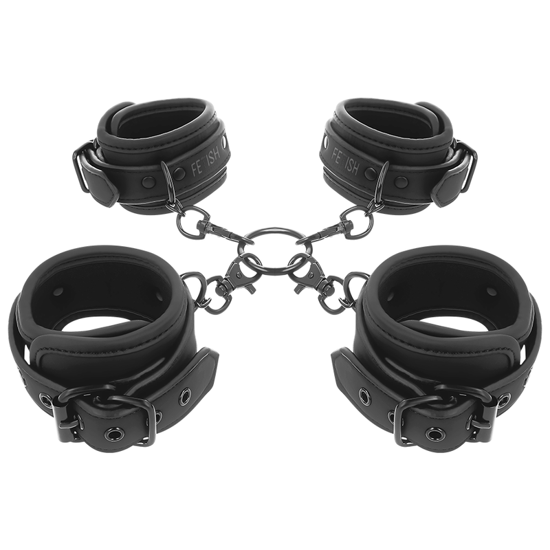 FETISH SUBMISSIVE - SET OF HAND AND ANKLE HANDCUFFS WITH NOPRENE LINING - Amore24