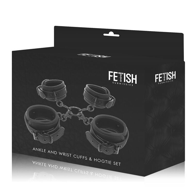 FETISH SUBMISSIVE - SET OF HAND AND ANKLE HANDCUFFS WITH NOPRENE LINING - Amore24