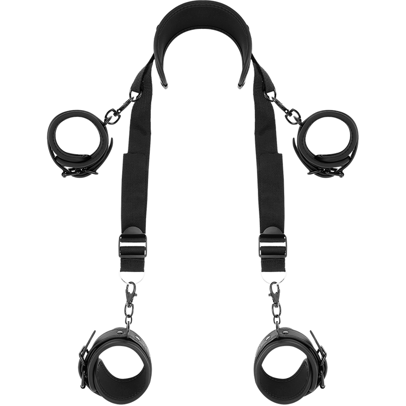 FETISH SUBMISSIVE - MASTER POSITION WITH 4 NOPRENE-LINED HANDCUFFS - Amore24