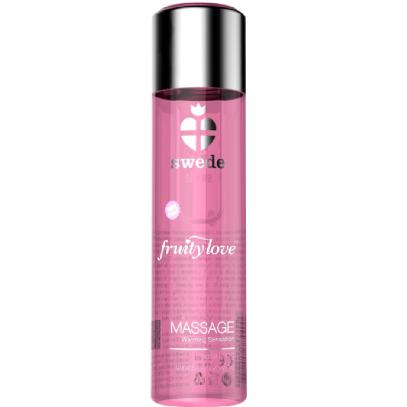 SWEDE - FRUITY LOVE WARMING EFFECT MASSAGE OIL SPARKLING STRAWBERRY WINE 120 ML - Amore24