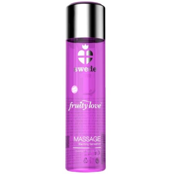 SWEDE - FRUITY LOVE WARMING EFFECT MASSAGE OIL PINK RASPBERRY AND RHUBARB 60 ML - Amore24