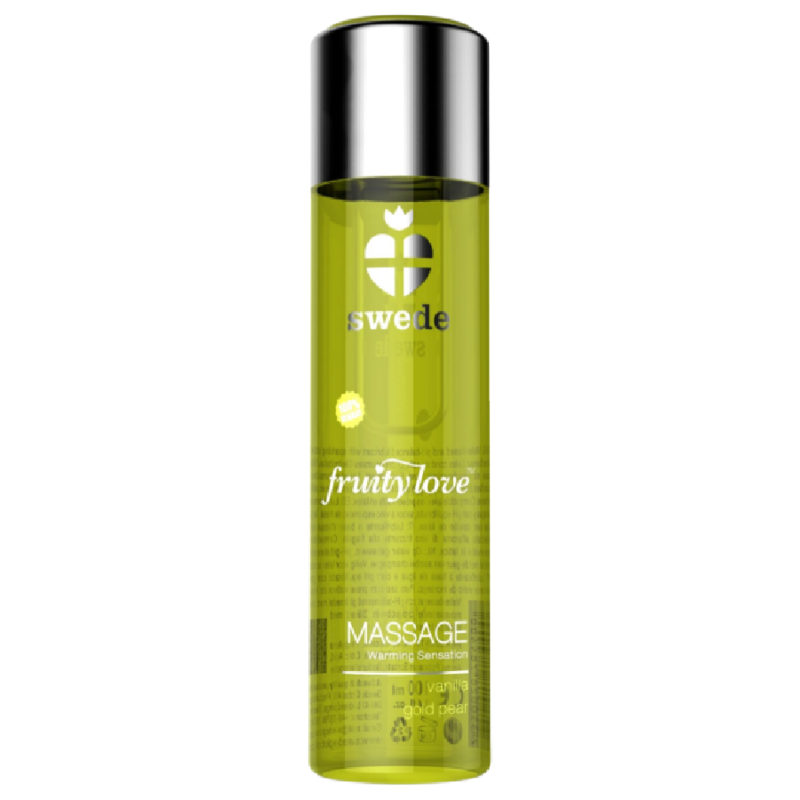 SWEDE - FRUITY LOVE WARMING EFFECT MASSAGE OIL VANILLA AND GOLD PEAR 120 ML - Amore24