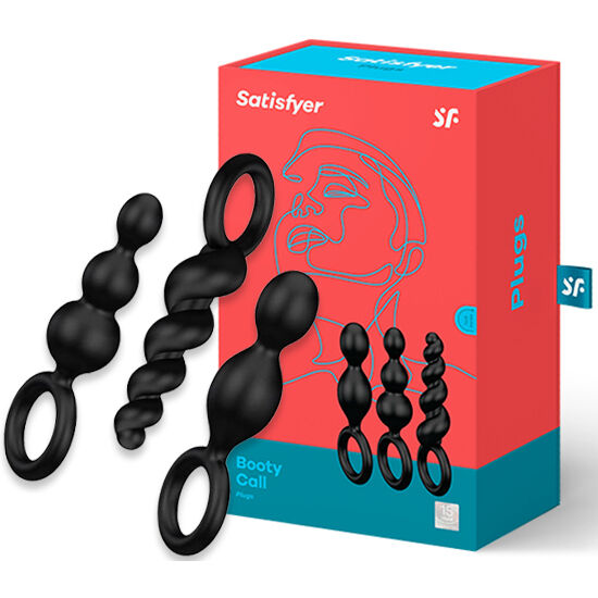 SATISFYER - ANAL PLUGS SET 3 PCS BLACK - Amore24