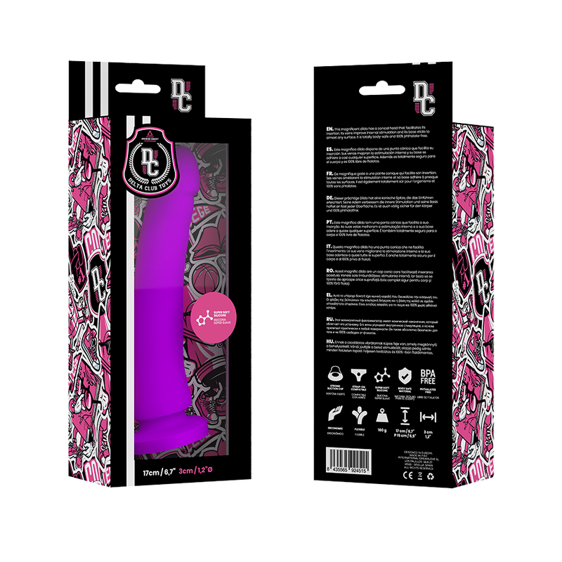 DELTA CLUB - TOYS LILAC DILDO MEDICAL SILICONE 17 CM -O- 3 CM - Amore24