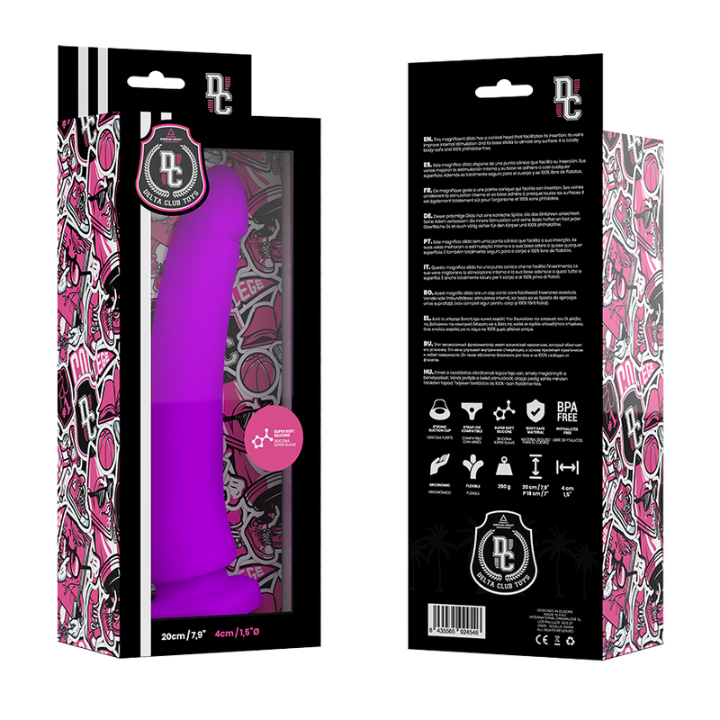 DELTA CLUB - TOYS LILAC DILDO MEDICAL SILICONE 20 CM -O- 4 CM - Amore24