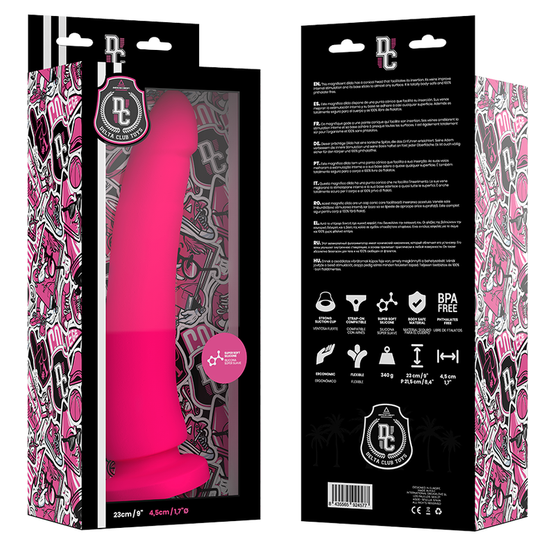DELTA CLUB - TOYS PINK DILDO MEDICAL SILICONE 23 CM -O- 4.5 CM - Amore24