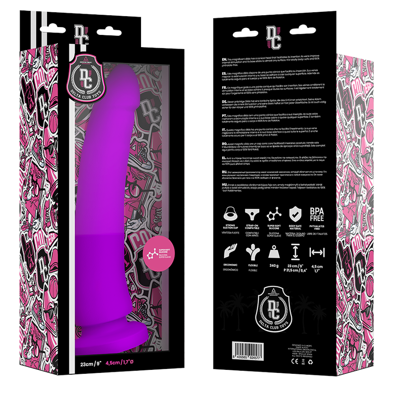 DELTA CLUB - TOYS LILAC DILDO MEDICAL SILICONE 23 CM -O- 4.5 CM - Amore24