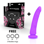DELTA CLUB - TOYS HARNESS + DONG PURPLE SILICONE 17 CM -O- 3 CM - Amore24