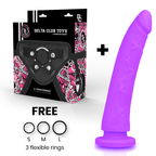 DELTA CLUB - TOYS HARNESS + DONG PURPLE SILICONE 23 CM -O- 4.5 CM - Amore24