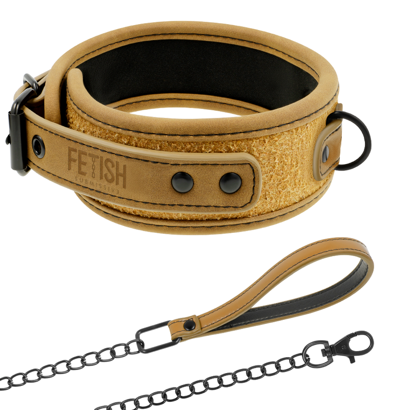 FETISH SUBMISSIVE ORIGEN - NEOPRENE LINED NECKLACE WITH CHAIN - Amore24