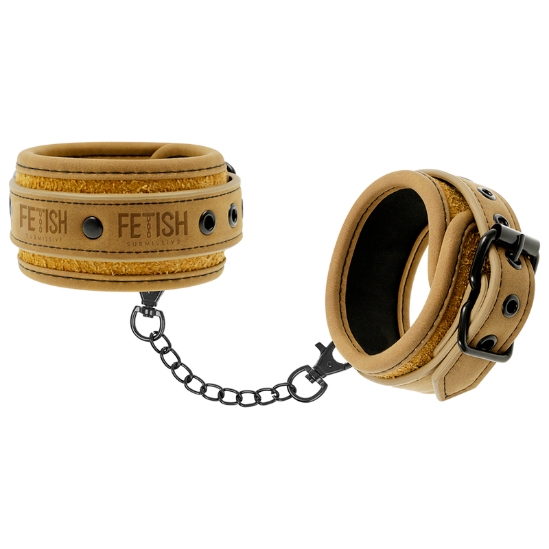 FETISH SUBMISSIVE ORIGEN - VEGAN LEATHER ANKLE CUFFS WITH NEOPRENE LINING - Amore24