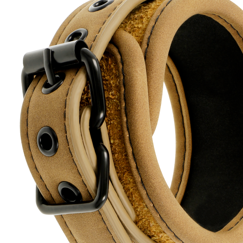 FETISH SUBMISSIVE ORIGEN - VEGAN LEATHER ANKLE CUFFS WITH NEOPRENE LINING - Amore24