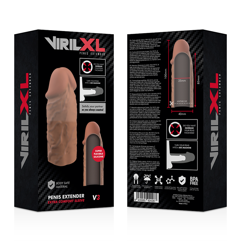 VIRILXL - LIQUID SILICONE V3 BROWN PENIS EXTENSION - Amore24