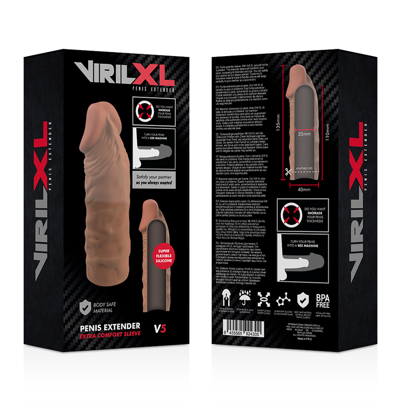 VIRILXL - LIQUID SILICONE V5 BROWN PENIS EXTENSION - Amore24