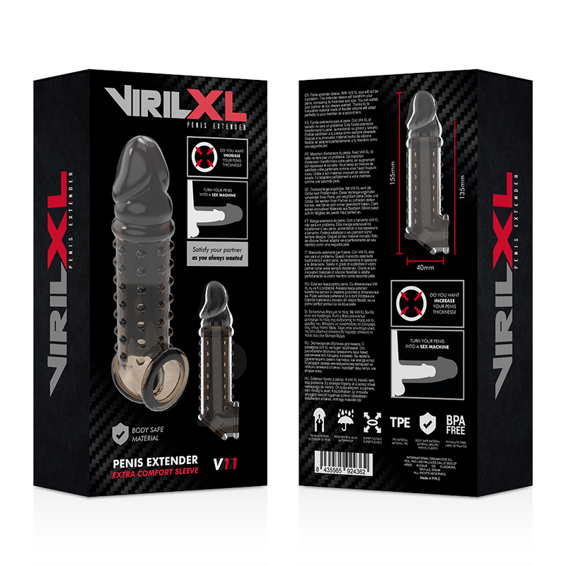 VIRILXL - PENIS EXTENSION AND SHEATH V11 BLACK - Amore24