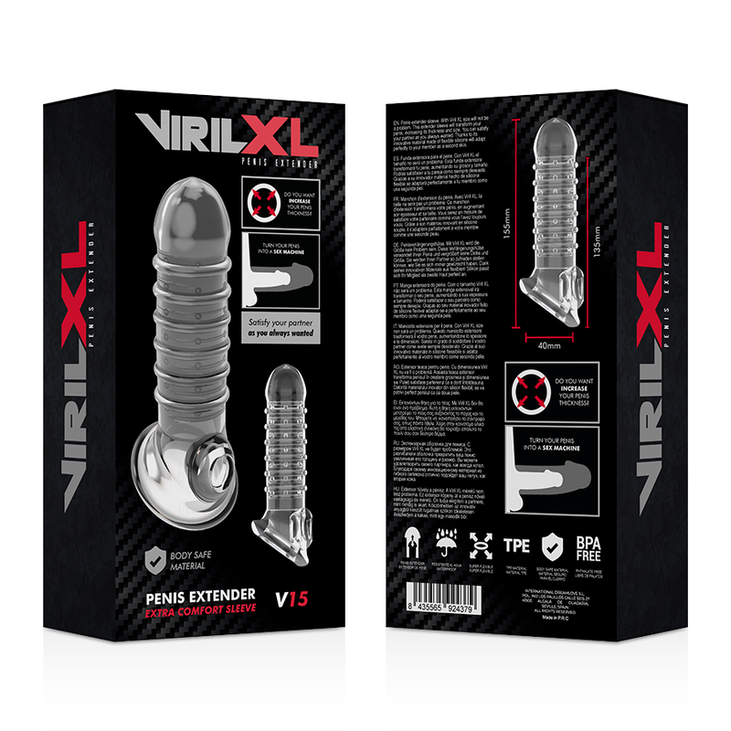 VIRILXL - PENIS EXTENSION AND SHEATH V15 TRANSPARENT - Amore24