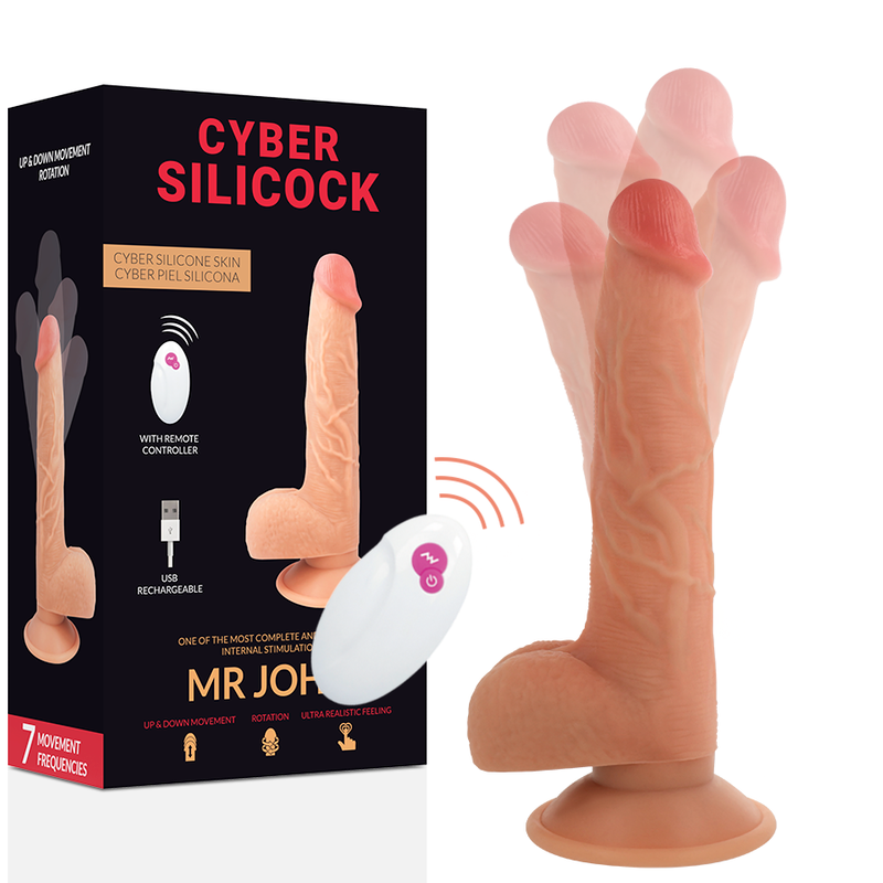 CYBER SILICOCK - REMOTE CONTROL REALISTIC MR JOHN 23.88 CM -O- 4.3 CM - Amore24