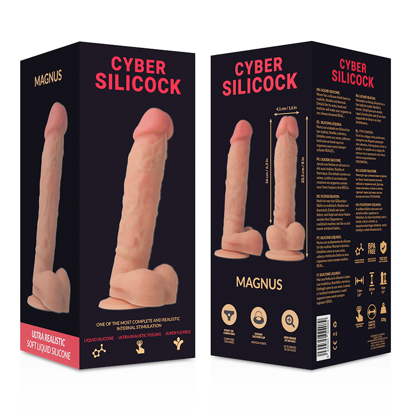 CYBER SILICOCK - ULTRA REALISTIC SOFT LIQUID SILICONE DONG 20.5 CM -O- 4.1 CM - Amore24