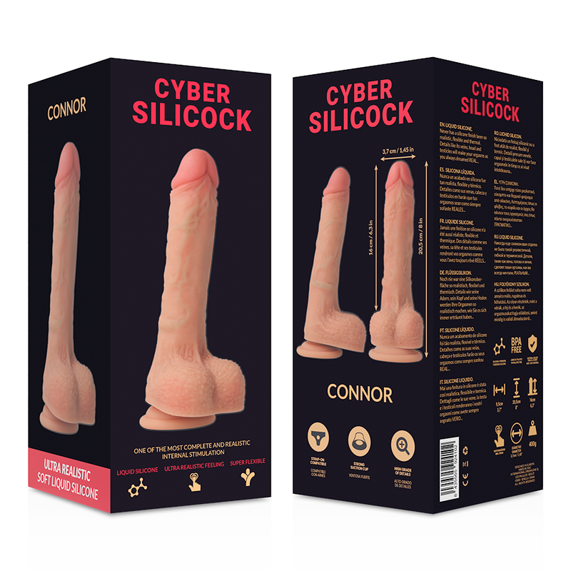 CYBER SILICOCK - CONNOR ULTRA REALISTIC SOFT LIQUID SILICONE 20.5 CM -O- 3.7 CM - Amore24