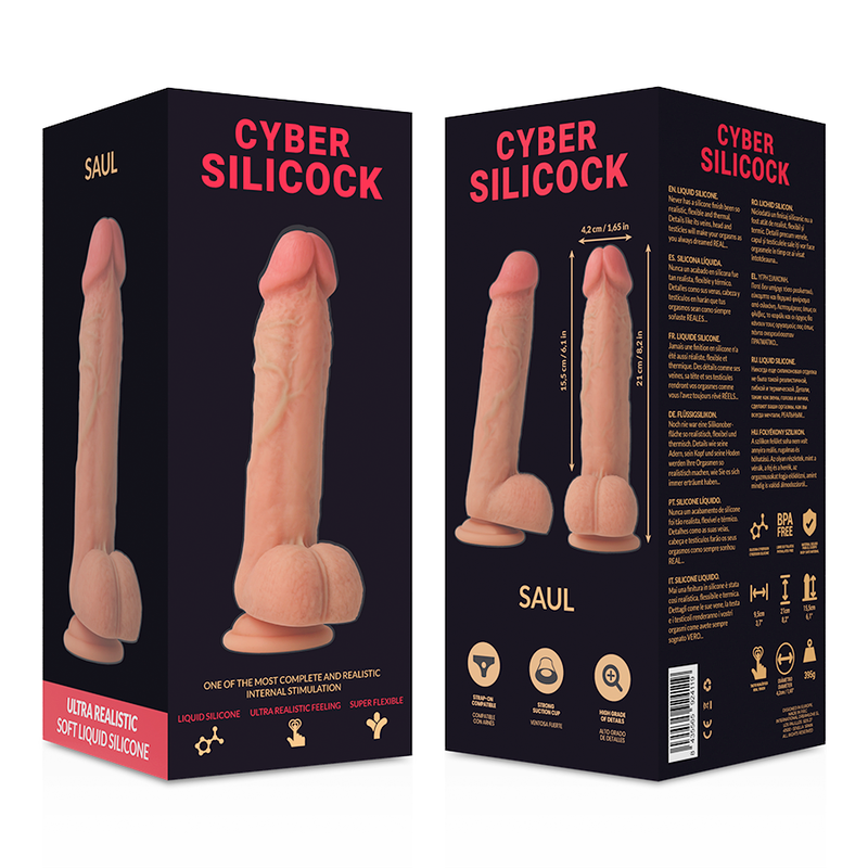 CYBER SILICOCK - SAUL ULTRA REALISTIC SOFT LIQUID SILICONE 21 CM -O- 4.2 CM - Amore24