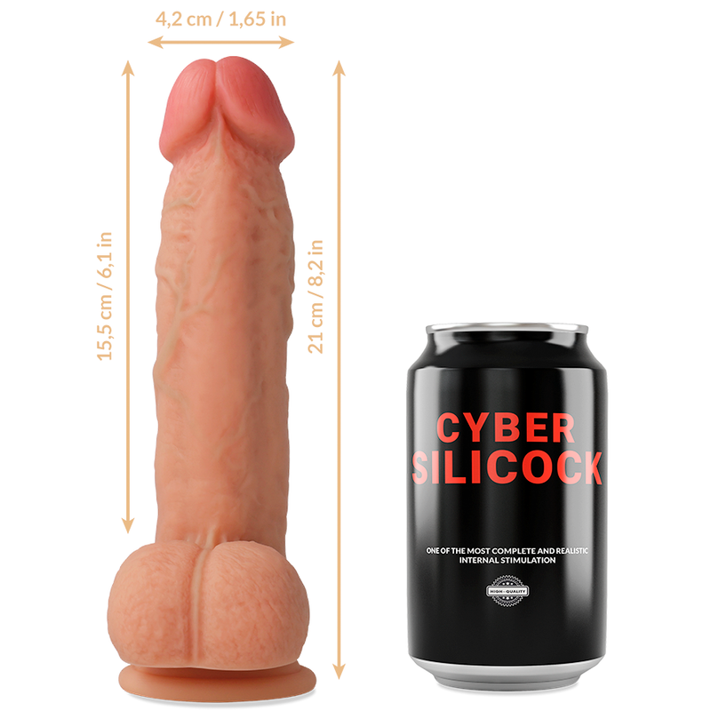 CYBER SILICOCK - STRAP-ON SAUL LIQUID SILICONE WITH 3 RINGS FREE 15.5 CM -O- 4.2 CM - Amore24