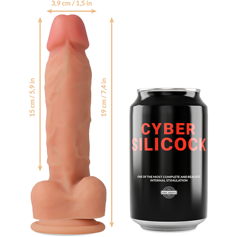CYBER SILICOCK - STRAP-ON LIQUID SILICONE OLIVER WITH 3 RINGS FREE 19 CM -O- 3.9 CM - Amore24
