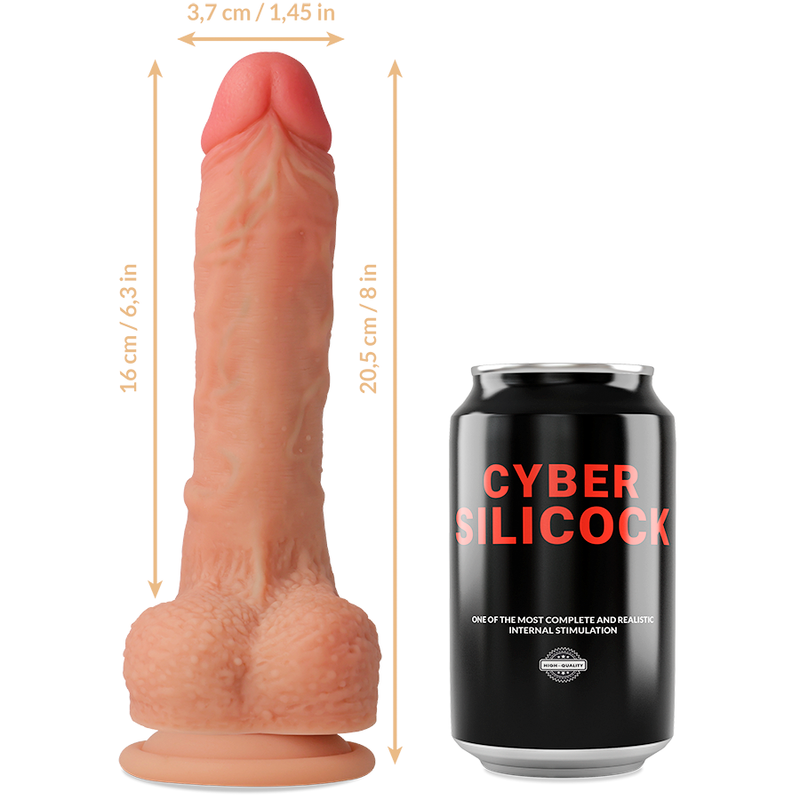 CYBER SILICOCK - STRAP-ON CONNOR LIQUID SILICONE WITH 3 RINGS FREE 20.5 CM -O- 3.7 CM - Amore24