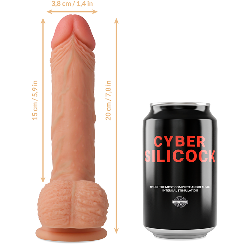 CYBER SILICOCK - STRAP-ON FREEMAN LIQUID SILICONE WITH 3 RINGS FREE 20 CM -O- 3.8 CM - Amore24