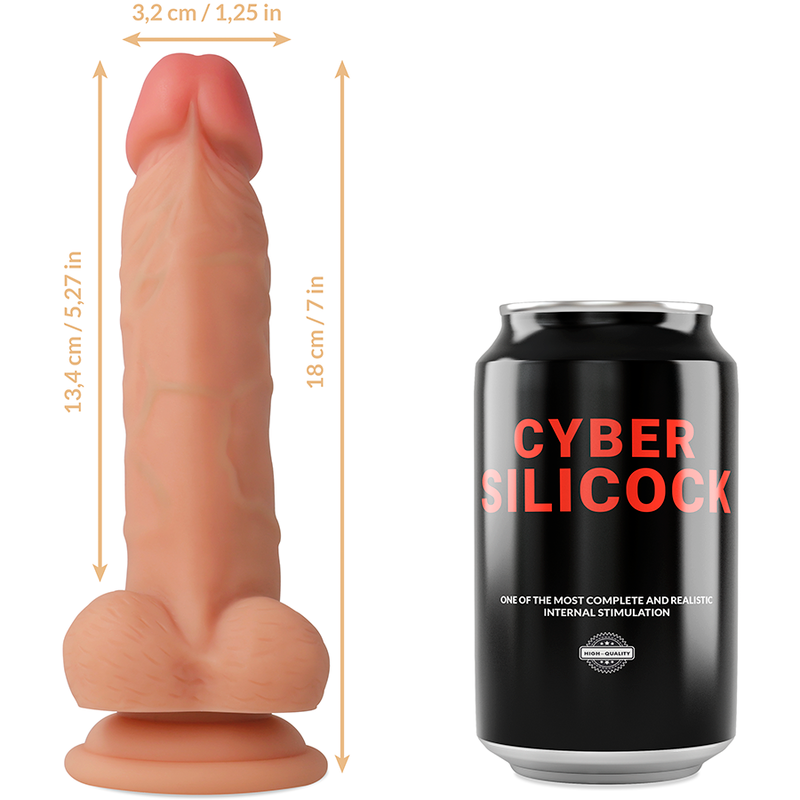 CYBER SILICOCK - STRAP-ON JUDE LIQUID SILICONE WITH 3 RINGS FREE 18 CM -O- 3.2 CM - Amore24