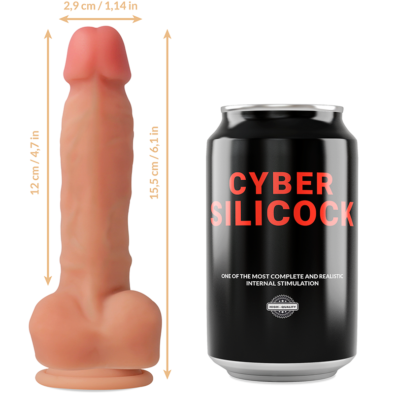 CYBER SILICOCK - STRAP-ON ANSEL WITH 3 RINGS FREE 15.5 CM -O- 2.9 CM - Amore24