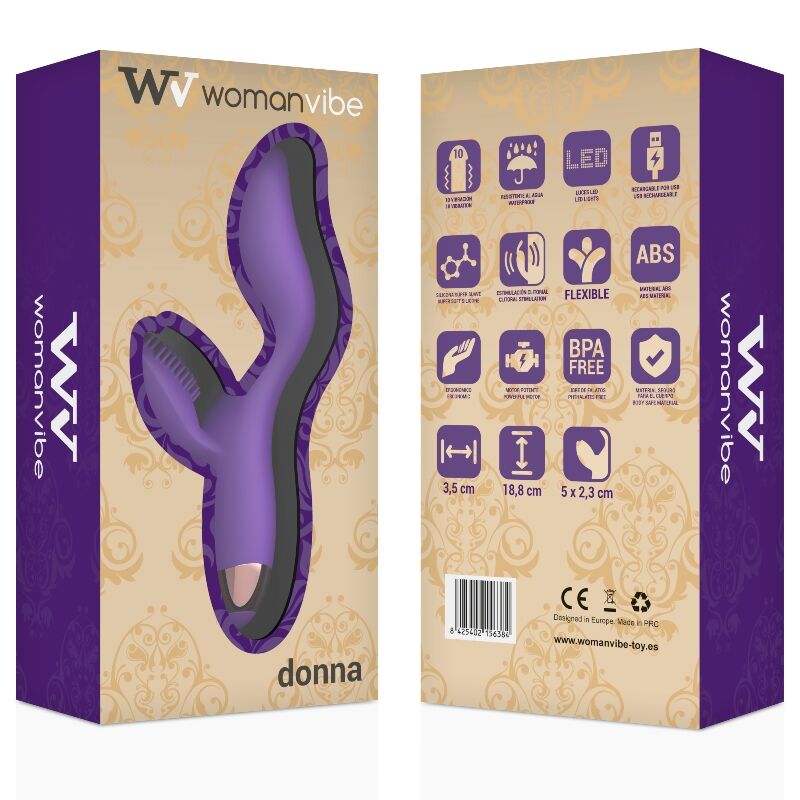 WOMANVIBE - DONNA RECHARGEABLE SILICONE VIBRATOR - Amore24