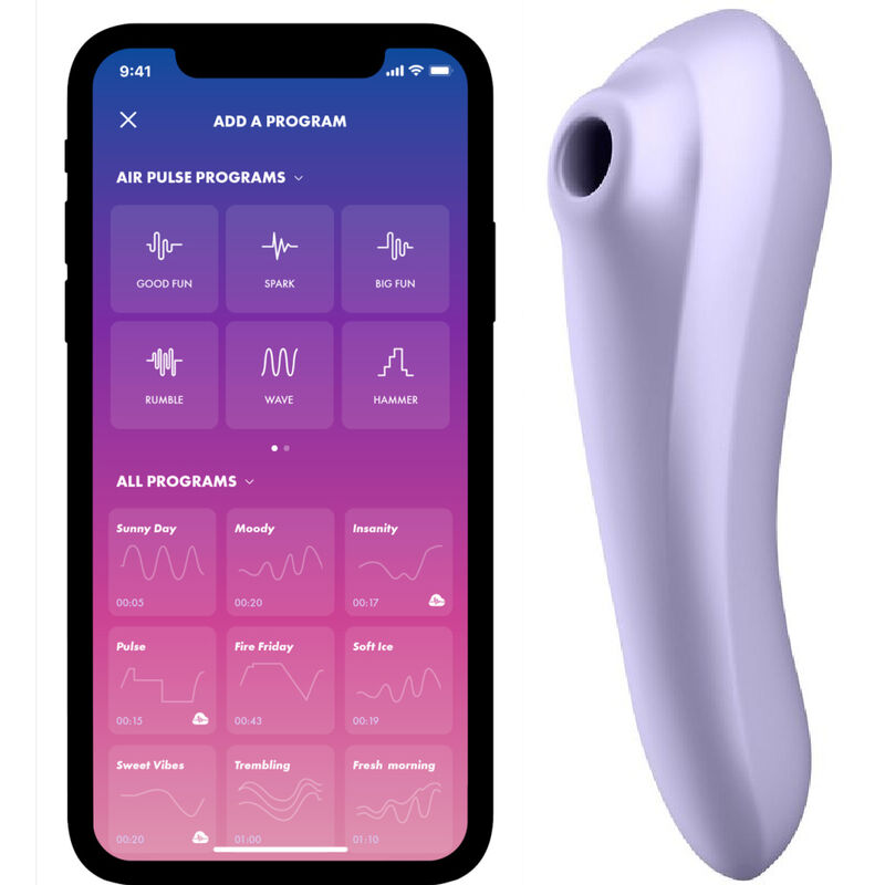 SATISFYER - DUAL PLEASURE AIR PULSE VIBRATOR MAUVE - Amore24
