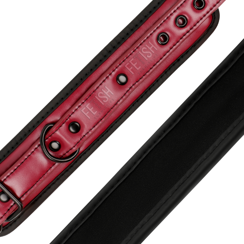 FETISH SUBMISSIVE DARK ROOM - VEGAN LEATHER HANDCUFFS WITH NEOPRENE LINING - Amore24