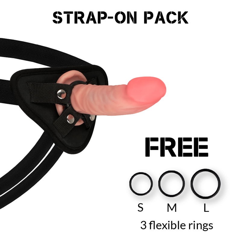 ROCKARMY - HARNESS + DUAL DENSITY TIGER REALISTIC DILDO 14 CM -O- 4.46 CM - Amore24