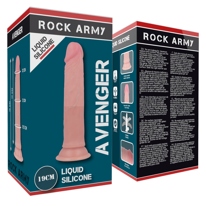 ROCKARMY - HARNESS + LIQUID SILICONE DILDO PREMIUM AVENGER 19 CM -O- 3.98 CM - Amore24