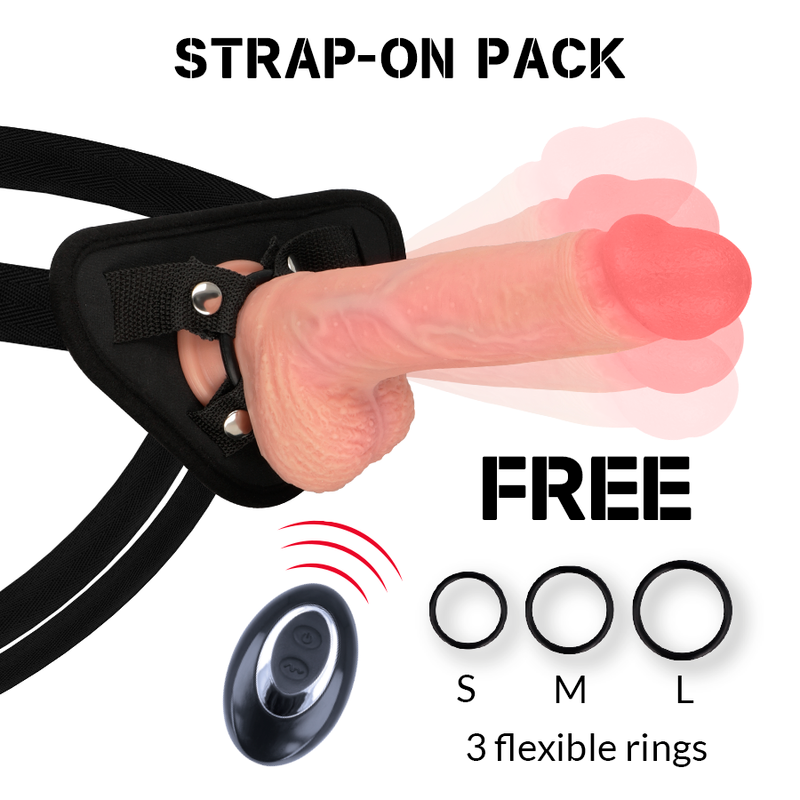 ROCKARMY - HARNESS + LIQUID SILICONE VIBRATOR PREMIUM APACHE REMOTE CONTROL 20.5 CM -O- 4.62 CM - Amore24