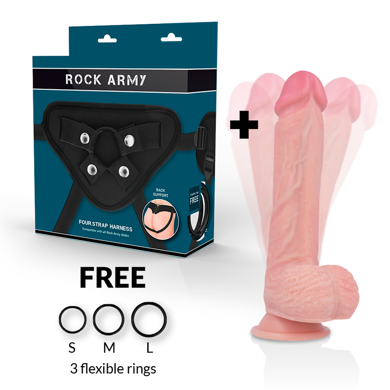 ROCKARMY - HARNESS + HAWK ROTATOR AND VIBRATOR 22 CM -O- 4.6 CM - Amore24