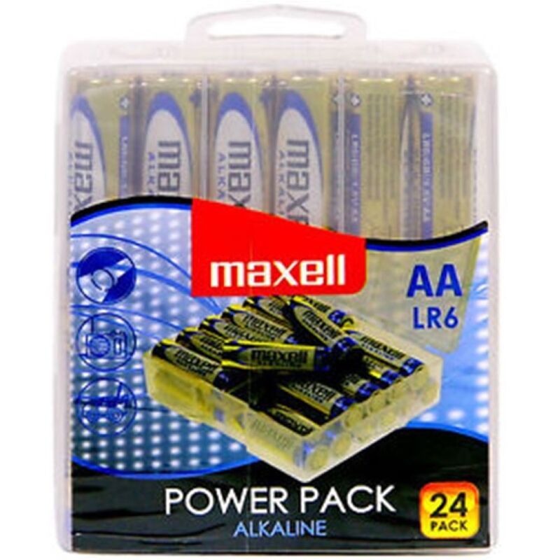 MAXELL - ALKALINE BATTERY AA LR6 PACK * 24 BATTERIES - Amore24