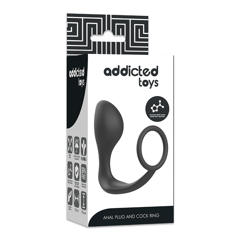 ADDICTED TOYS - ANAL PLUG WITH BLACK SILICONE RING - Amore24